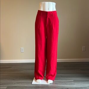 A new day Vibrant Red Wide-Leg Trousers.